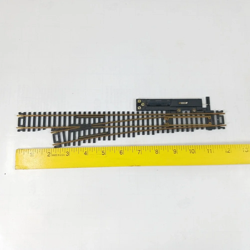 2 Atlas HO Scale Remote Left Hand Switch Track Brass Rail Model Railroad Turnout